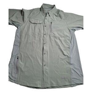 World Wide Sportsman Fishing Shirt Vented Men's Large‎ Green Short Sleeve